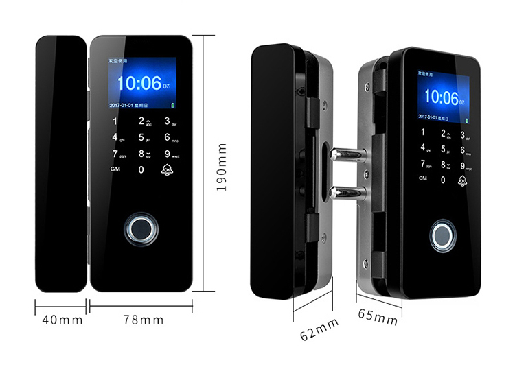 Fingerprint Glass Door Lock