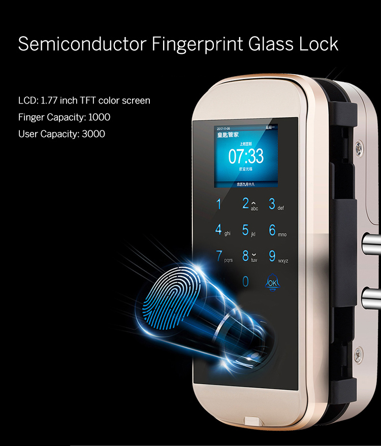 Cerradura de puerta biométrica de huellas dactilares