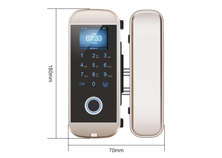 Fingerprint Glass Door Lock