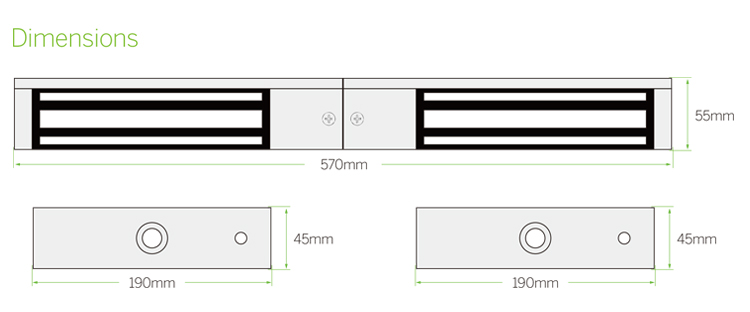 350KG double swing door magnetic lock