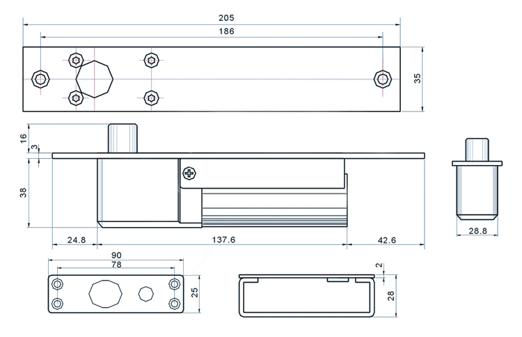 Electric Bolt Lock specially for automatic door