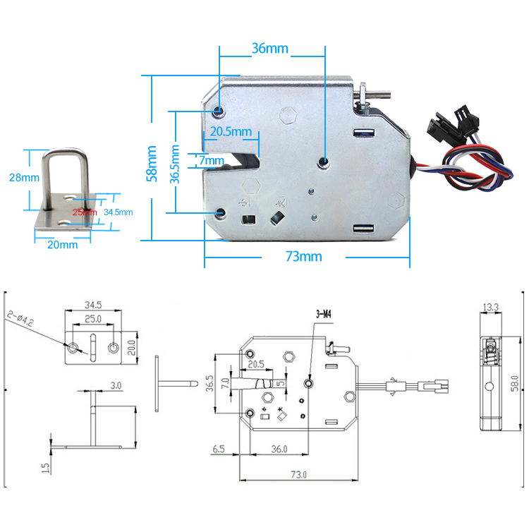 DC12V 1.8A Locking Cabinets-Fail Secure- CB-93A