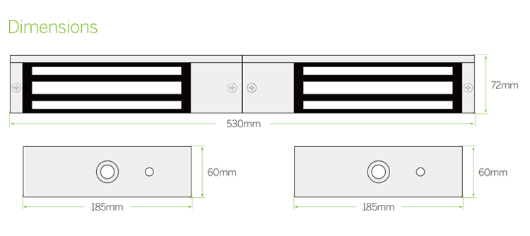 double swing door magnetic lock 500kg