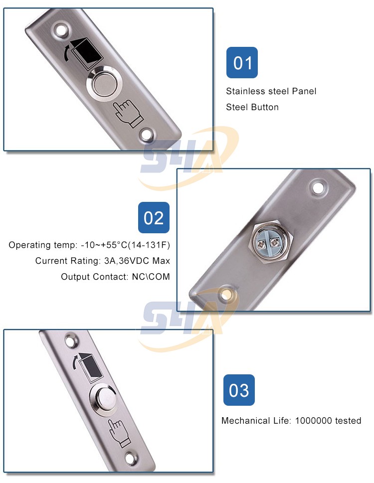 Stainless Steel Exit Button- EB-12 Stainless Steel Exit Button- EB-12
