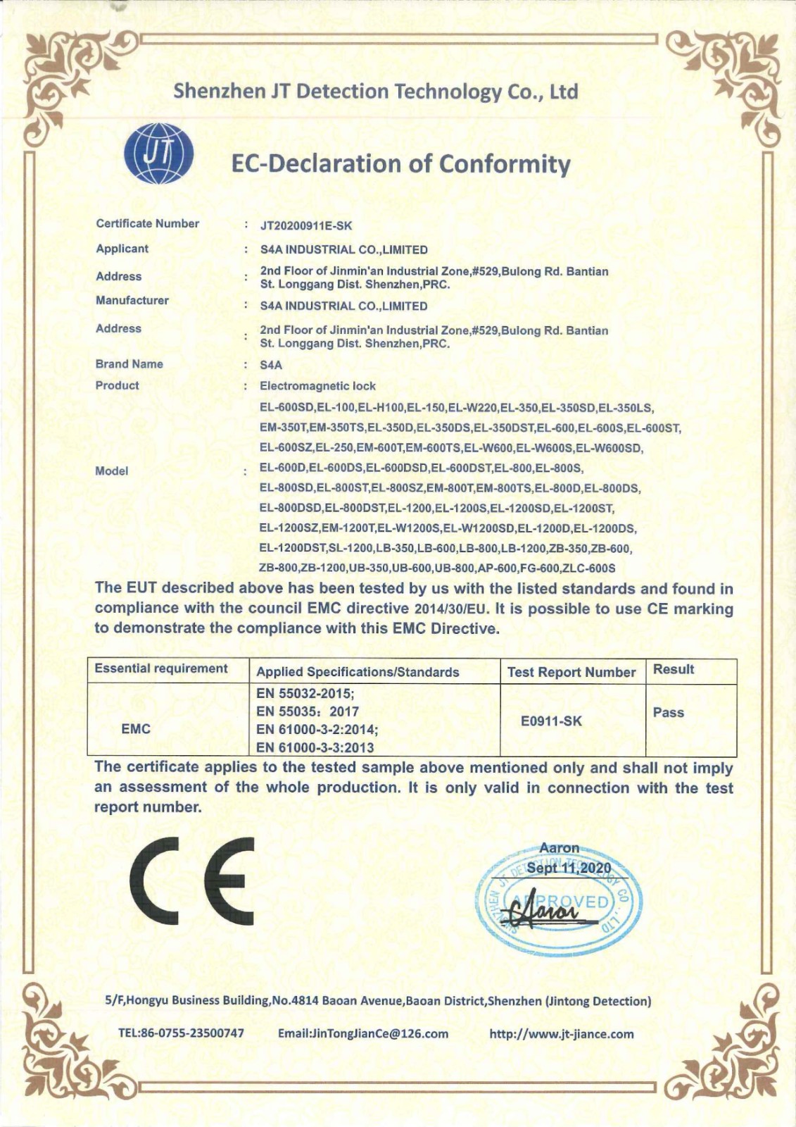 CE-electromagnetic lock