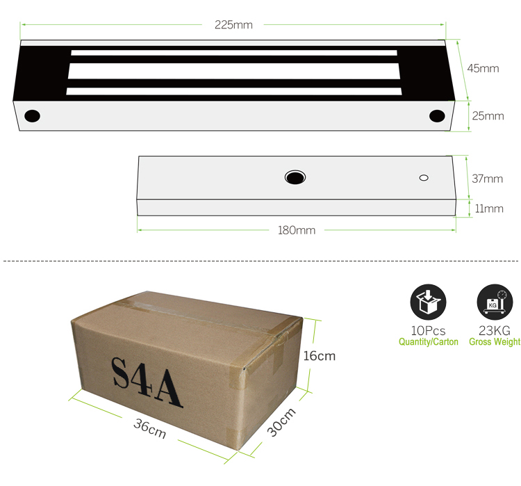 280KG Waterproof Outdoor Magnetic Lock