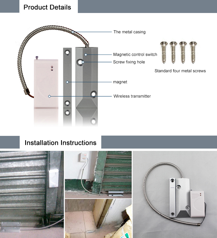 Recessed Door Sensor 433MHz,Intelligent Access Control System