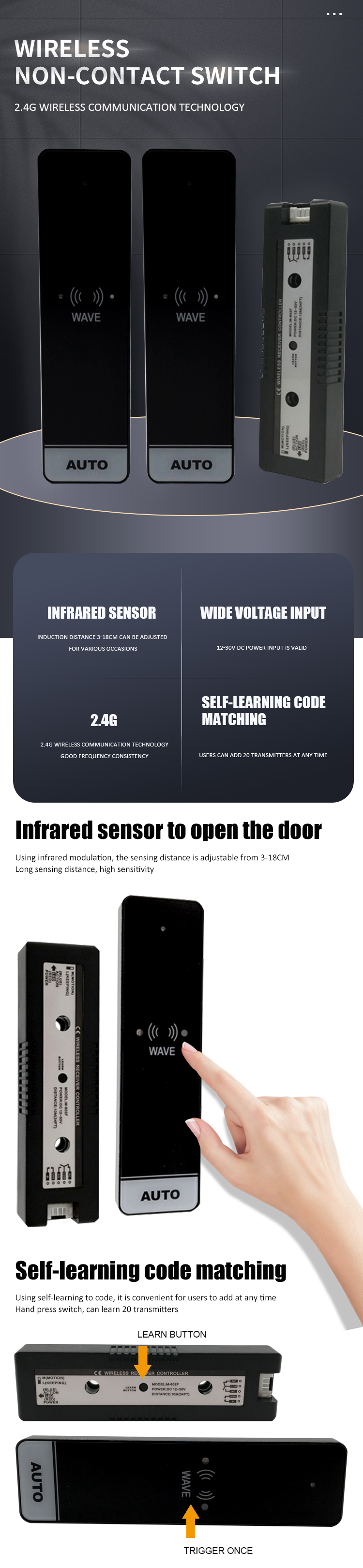 Infrared Touch Free Switch Button