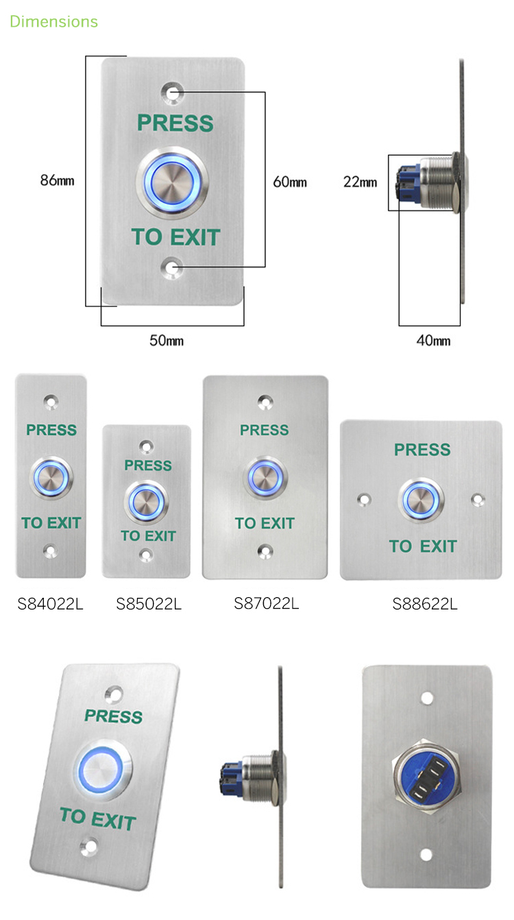 Stainless Steel Exit Button Stainless Steel Exit Button