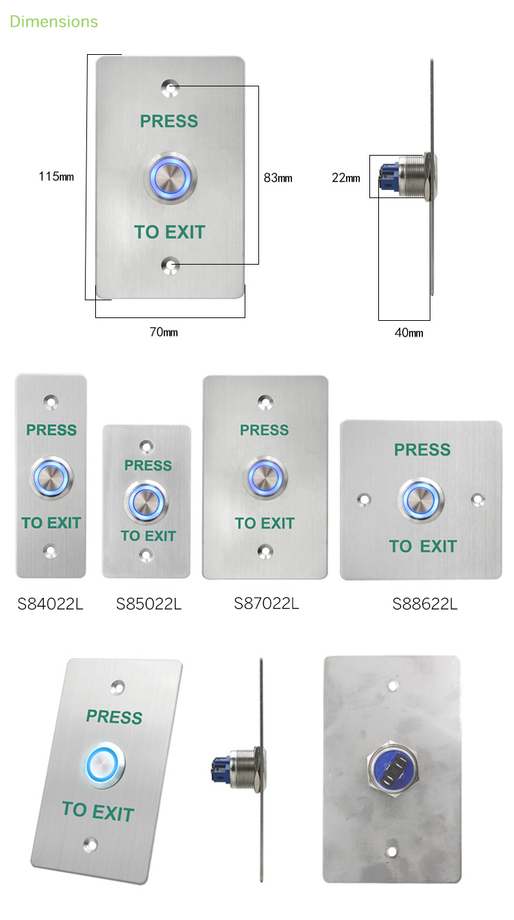 Stainless Steel Exit Button