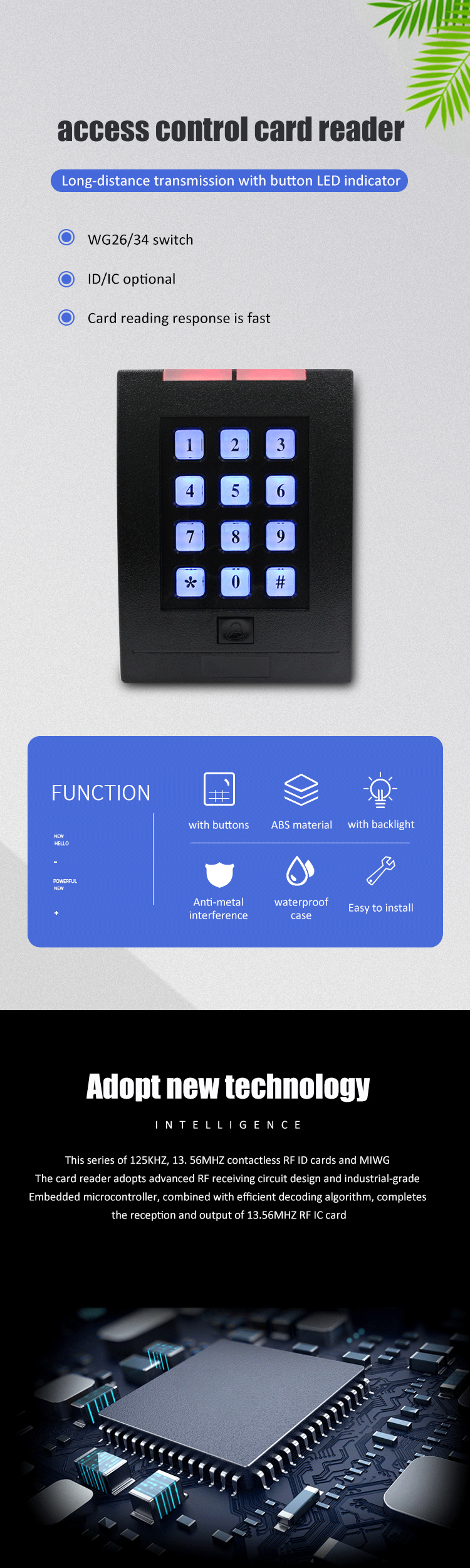 HID Proximity Card Reader With Keypad