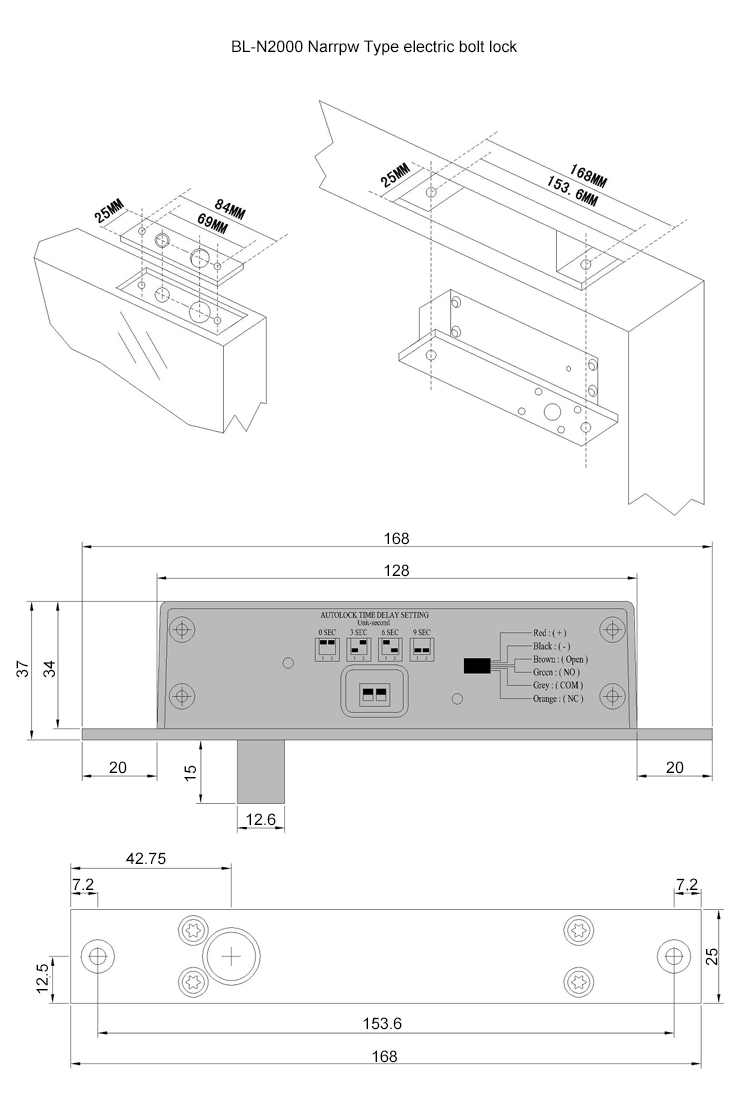 Electric Drop Bolt Lock