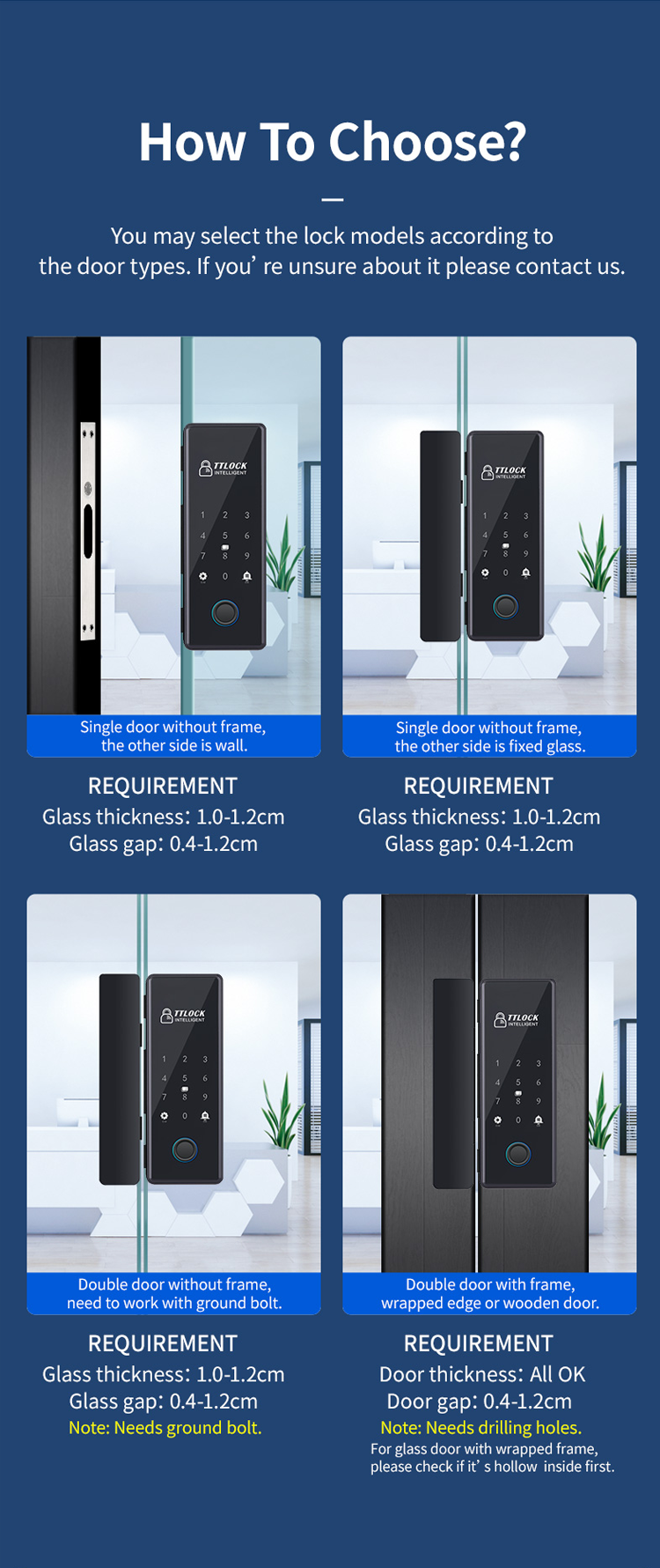 Swing Glass Door Lock