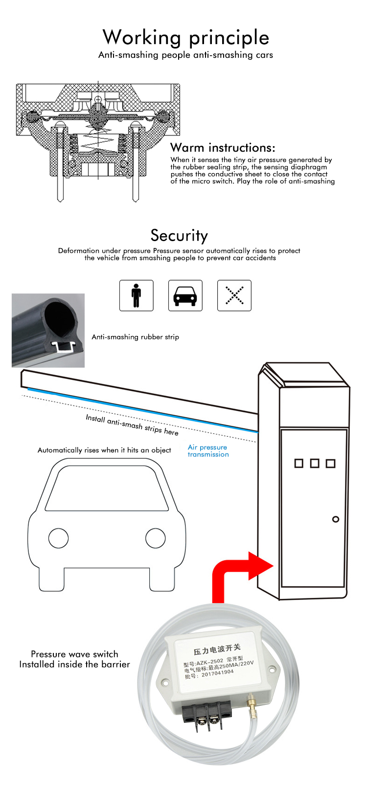 Pressure wave switch sensors