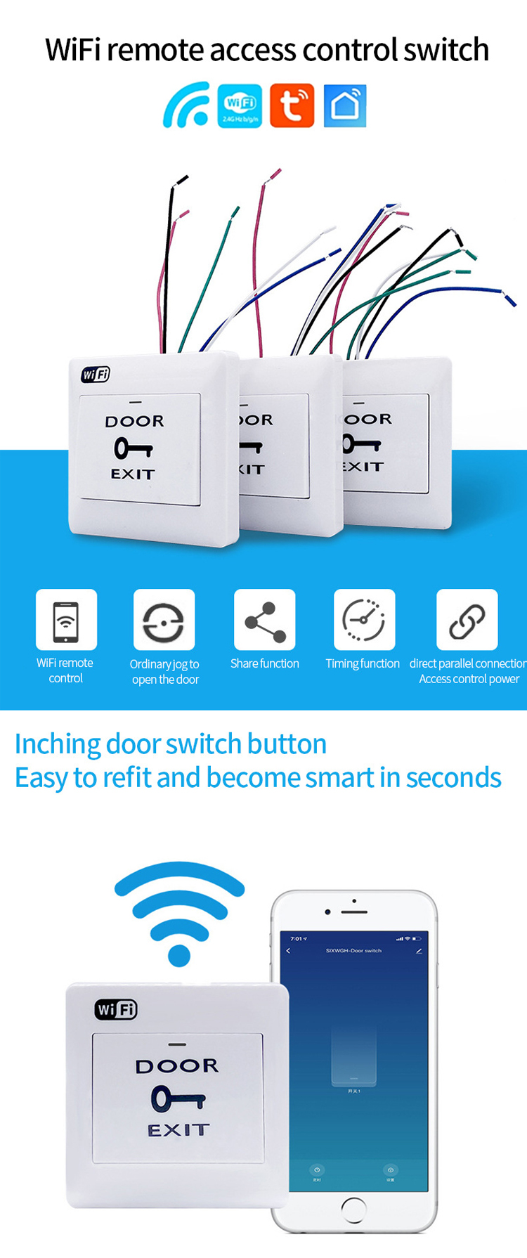 Wireless WIFI access control switch