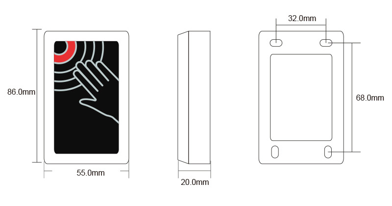 IP67 waterproof no touch exit button