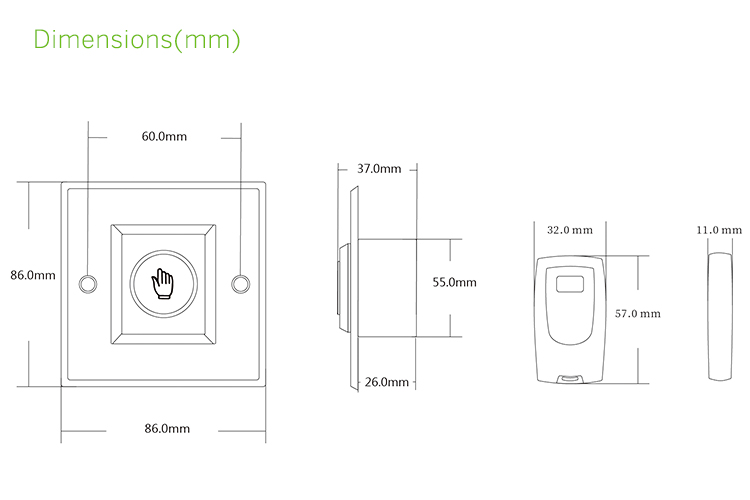 Door exit release button