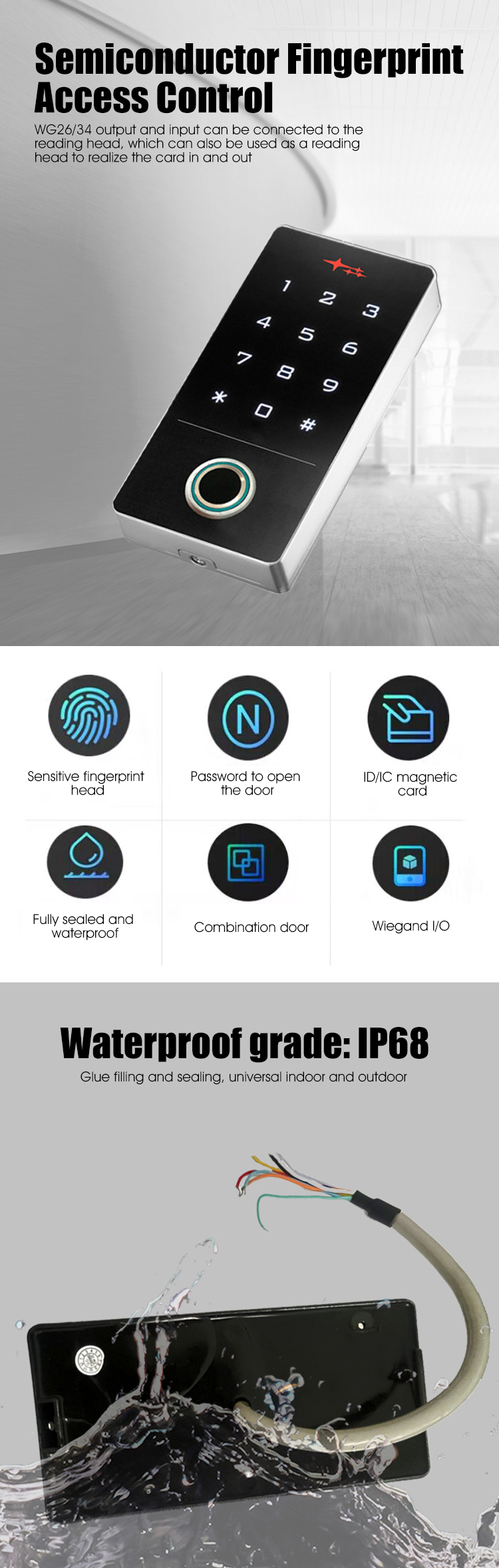 fingerprint Standalone access Controller