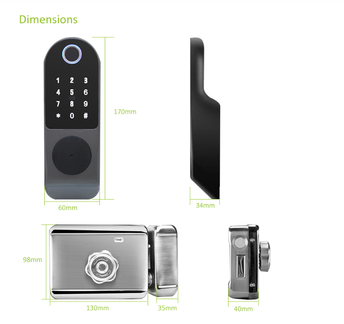 waterproof tuya fingerprint lock