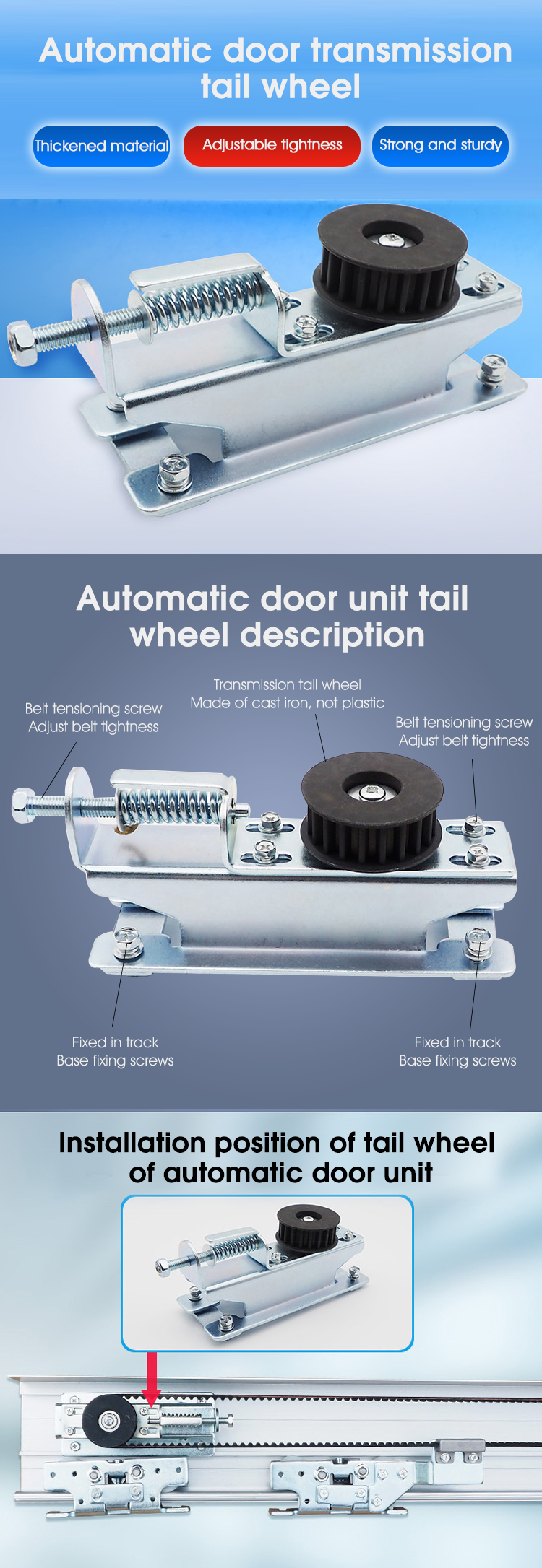 Automatic door tail wheel lock 