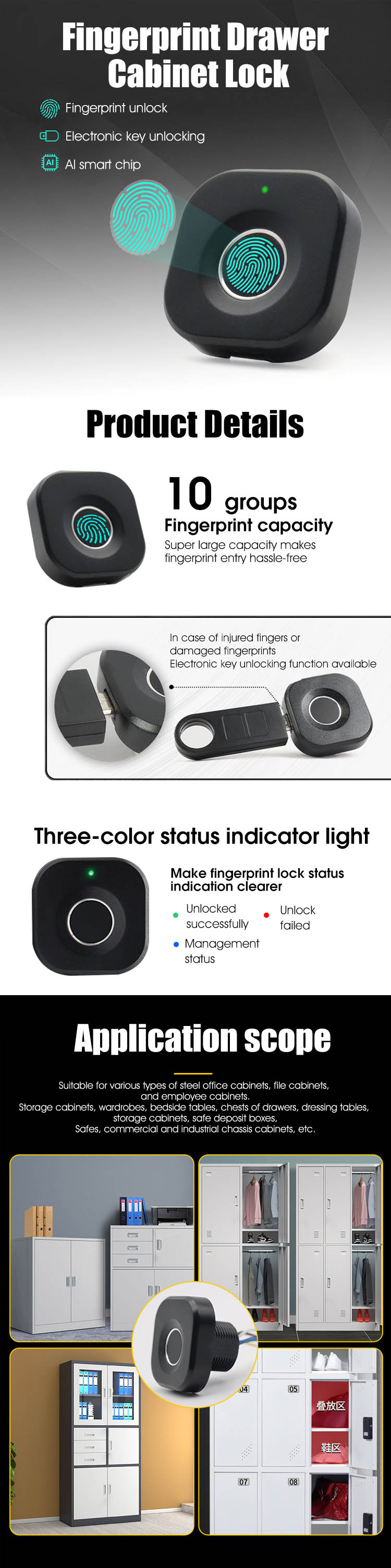 Fingerprint Cabinet lock