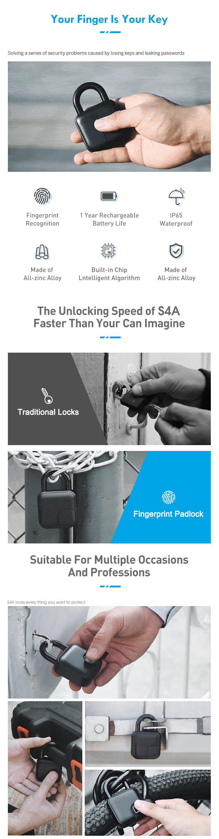 Biometric Fingerprint Padlock