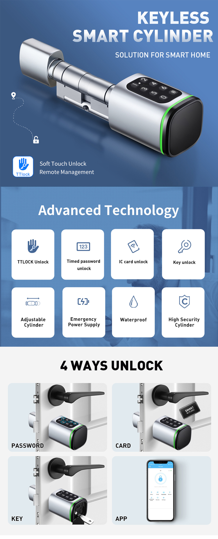 TTlock European standard lock Cylinder    