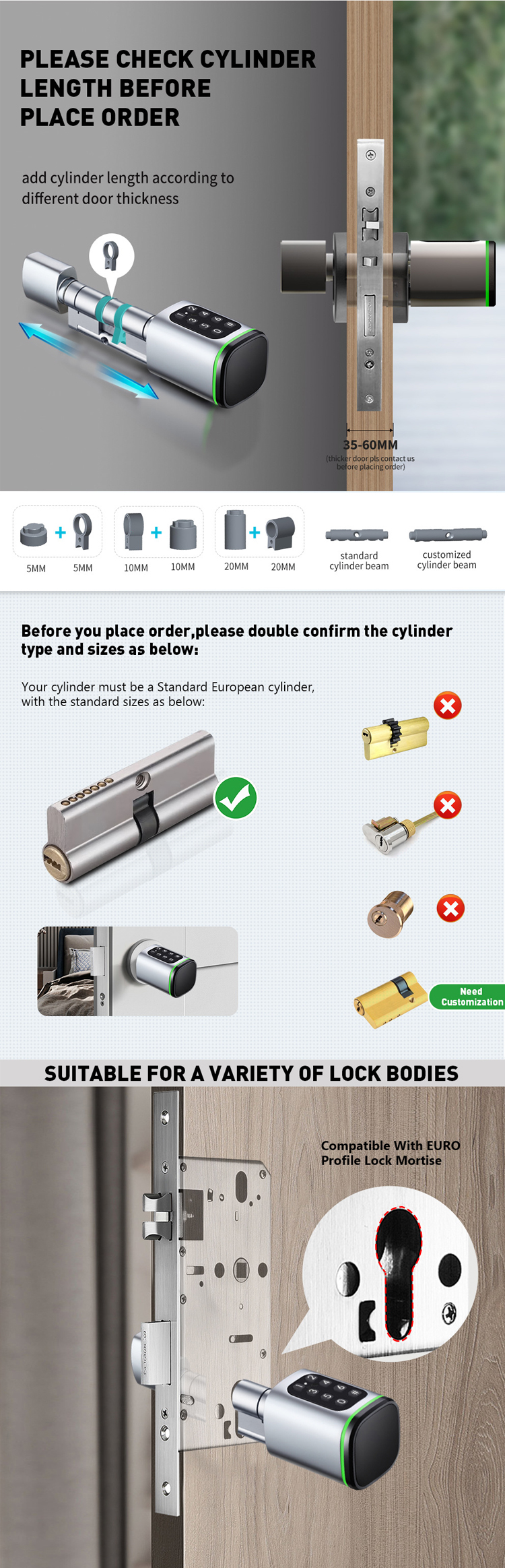 TTlock European standard lock Cylinder    