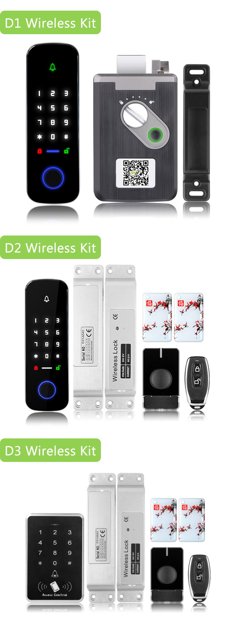 Wireless Door Locks Kit