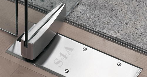 Glass door floor spring