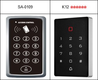 RFID access control compared K12 and SA-0109